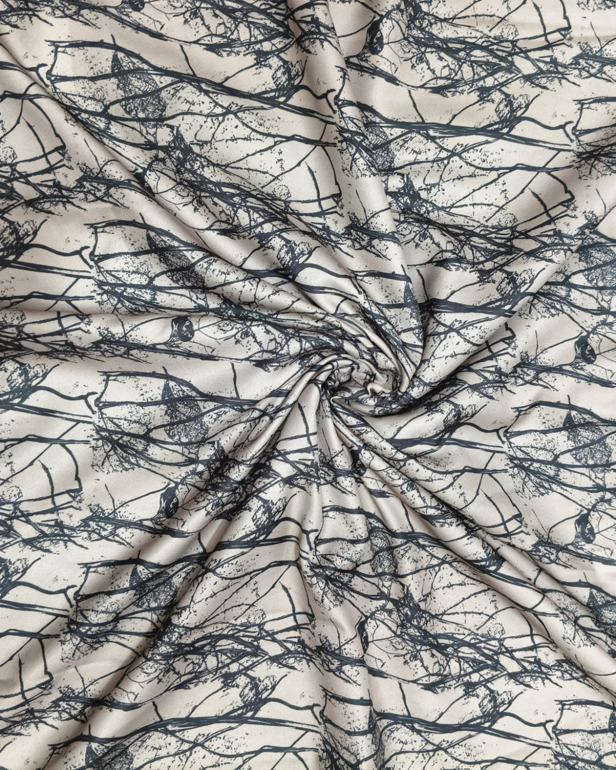 Cream moss fabric weave in close up