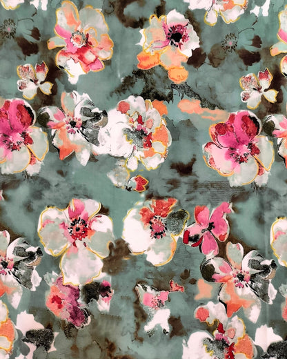 Pastel green blossom BSY two piece set, 3.50 metres