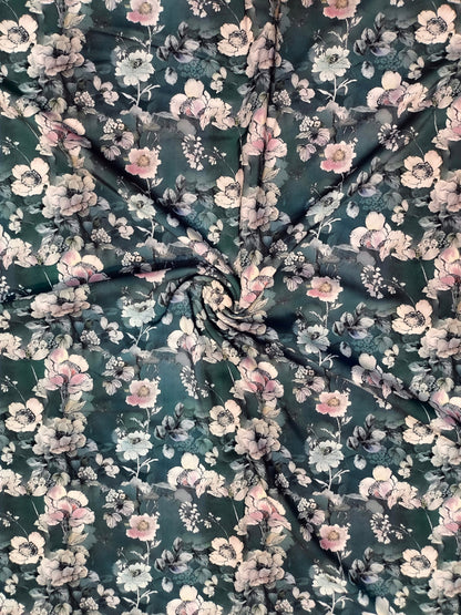 Teal and mint floral BSY fabric print detail