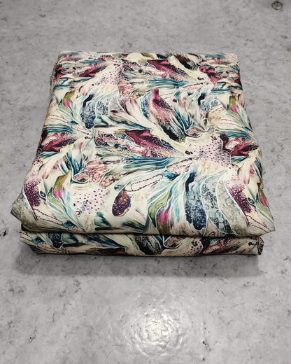 Multicolour marble moss fabric shown full width