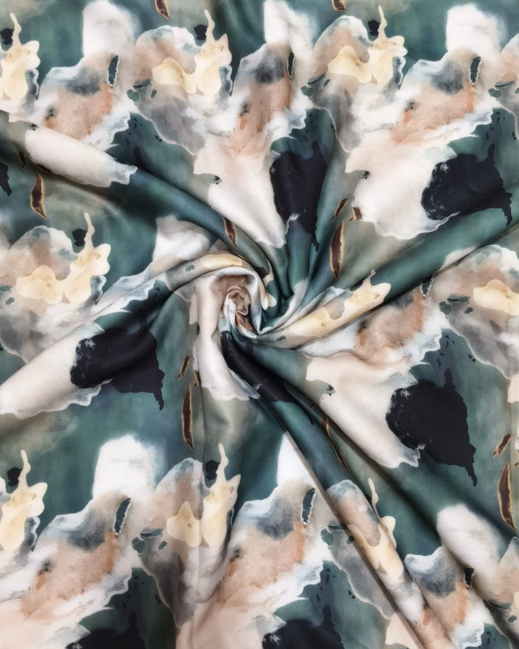 Watercolour abstract moss fabric texture and drape
