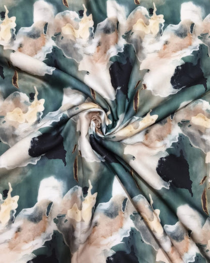 Watercolour abstract moss fabric texture and drape