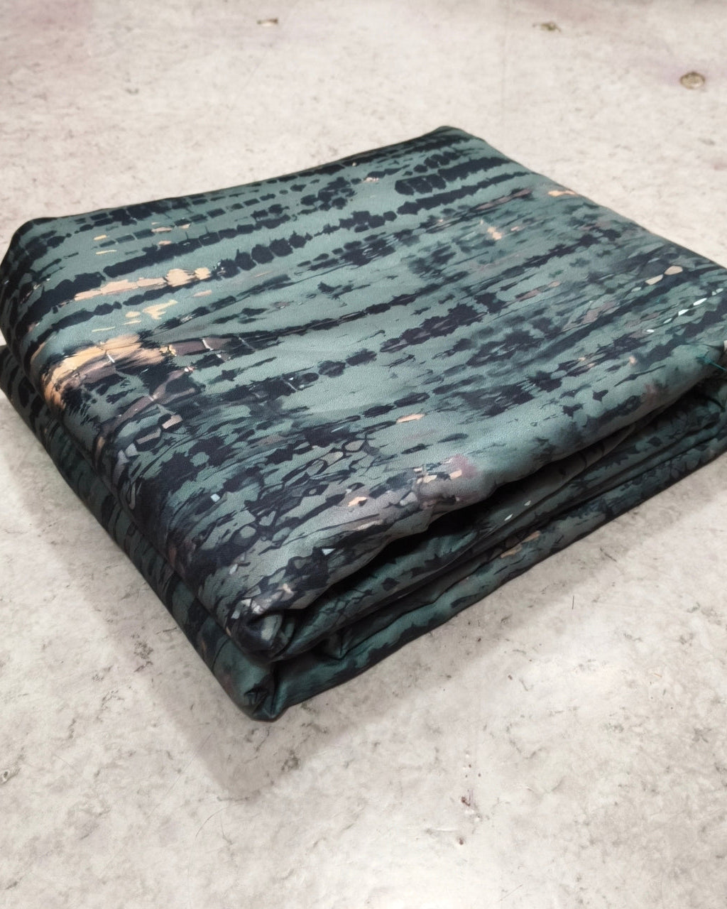 Shibori printed moss cut piece, 3.50 metres