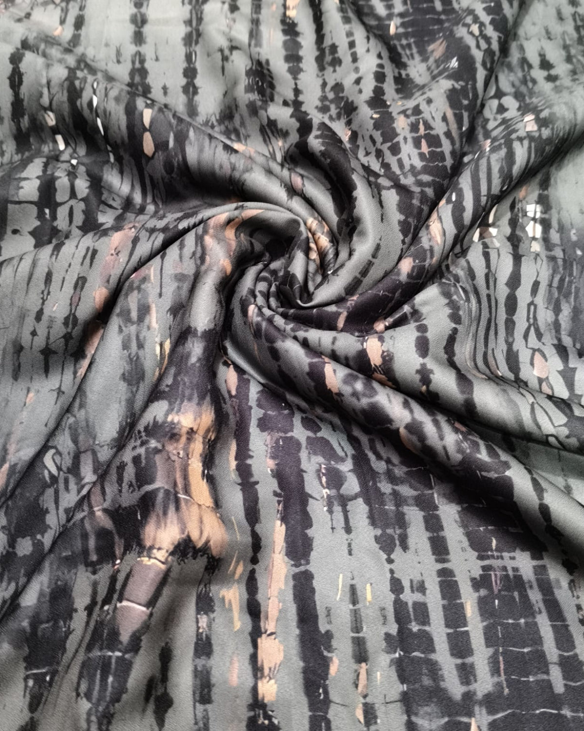 Shibori moss fabric texture in close up