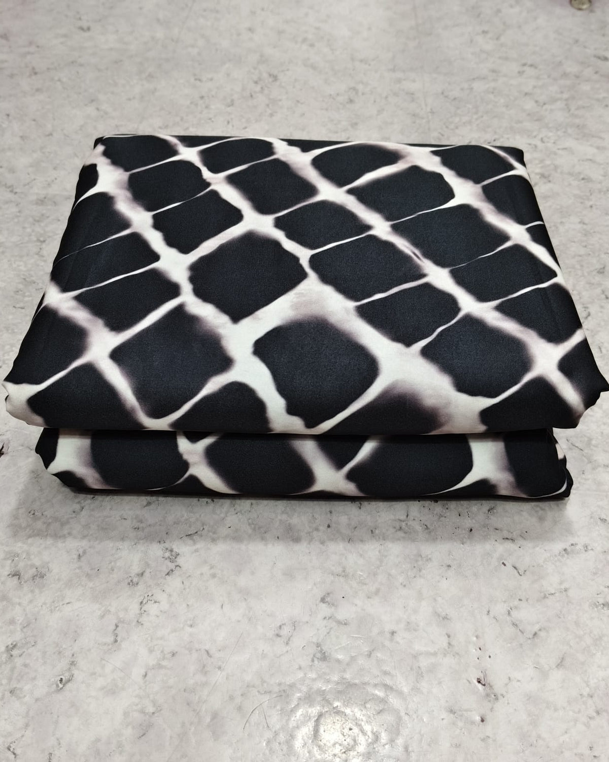 Geometric micro crepe fabric weave in close up
